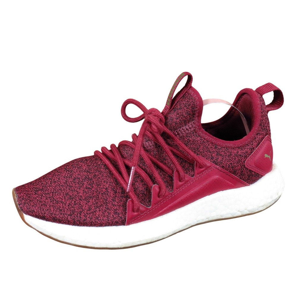 Puma Nrgy Neko Knit Womens Running Shoes Size 7 Athletic Gym Maroon Burgundy